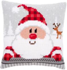 PN-0148061 Vervaco Cross Stitch Cushion "Santa in a plaid hat"