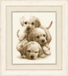 PN-0148781 Counted cross stitch kit Vervaco "Labrador puppies"