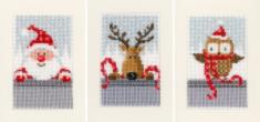 PN-0149384 Cross stitch kit (postcards) Vervaco "Christmas buddies"