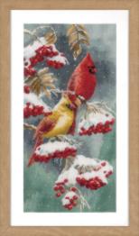 PN-0165887 Counted cross stitch kit Vervaco "Scarlet and snow cardinals "