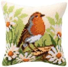 PN-0008480 Cross stitch kit (pillow) Vervaco Spring Robin
