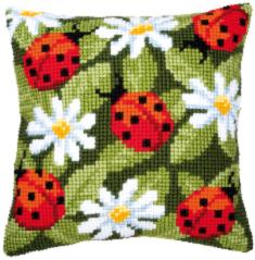 PN-0008482 Cross stitch kit (pillow) Vervaco "Ladybirds"