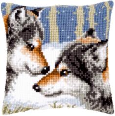 PN-0021844 Cross stitch kit (pillow) Vervaco "Wolves"