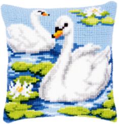 PN-0144079 Vervaco Cross Stitch Cushion "Swans"