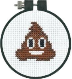 72-75071 Cross stitch kit DIMENSIONS Pile of Poo Emoji