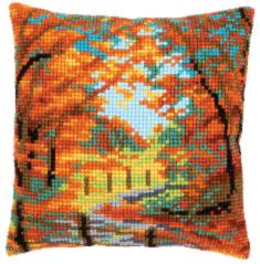 PN-0155863 Vervaco Cross Stitch Cushion "Autumn landscape"