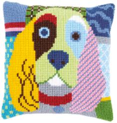 PN-0156109 Vervaco Cross Stitch Cushion "Modern dog" 