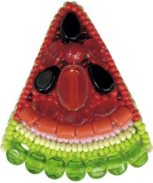 BP-201 Beadwork kit for creating broоch Crystal Art "Water-melon"