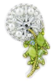 BP-258 Beadwork kit for creating broоch Crystal Art "Dandelion"