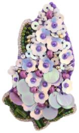 BP-276 Beadwork kit for creating broоch Crystal Art "Lilac"