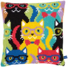 PN-0155266 Vervaco Cross Stitch Cushion "Funny cats"