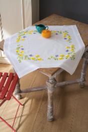 PN-0162071 Cross stitch kit (napkin) Vervaco,Spring Flowers Tablecloth 80x80, Spring