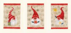 PN-0184428 Cross stitch kit (postcards) Vervaco "Christmas gnomes"