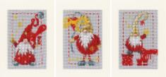 PN-0185078 Cross stitch kit (postcards) Vervaco "Christmas gnomes"