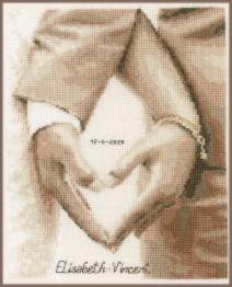 PN-0187247 Cross stitch kit Vervaco, Heart of the newlyweds 21х26, 14 aida