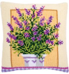 PN-0172863 Vervaco Cross Stitch Cushion "Lavender in pot"