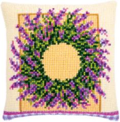 PN-0173731 Vervaco Cross Stitch Cushion "Lavender wreath"