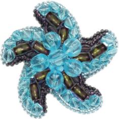 BP-199 Beadwork kit for creating broоch Crystal Art "Star of sea"