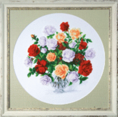 Mixed technique stitch kit М-165 "Roses"