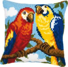 PN-0008570 Cross stitch kit (pillow) Vervaco "Parrots"
