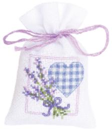 PN-0143680 Cross stitch kit Lavender and heart, 8x12, counted cross Vervaco