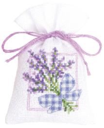 PN-0143682 Cross stitch kit Lavender and bow (pouch), 8x12, counted cross Vervaco