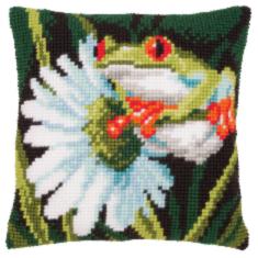 PN-0145755 Vervaco Cross Stitch Cushion "Red eyed toad"