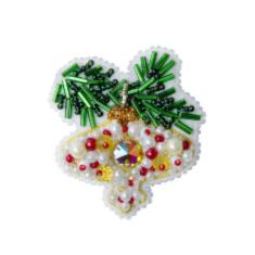 BP-284 Beadwork kit for creating broоch Crystal Art "Christmas tree with a ball"