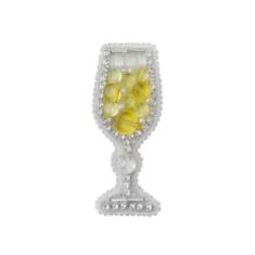 BP-293 Beadwork kit for creating broоch Crystal Art "A glass of champagne"