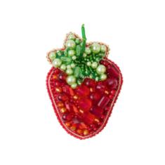 BP-295 Beadwork kit for creating broоch Crystal Art "Strawberry"
