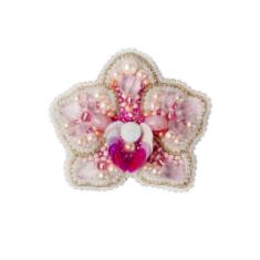 BP-301 Beadwork kit for creating broоch Crystal Art "Orchid"