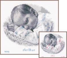 PN-0169612 Набор для вышивания Vervaco Спящий ребенок, 25х24, аида 14, счетный крест
