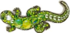 BP-227 Beadwork kit for creating broоch Crystal Art "Lizard"