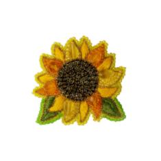 BP-307 Beadwork kit for creating broоch Crystal Art "Sunflower"