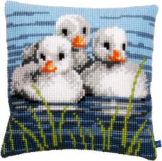 PN-0155206 Vervaco Cross Stitch Cushion "Ducklings in the water"