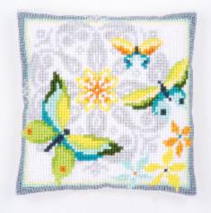 PN-0163898 Vervaco Cross Stitch Cushion "Butterflies and flowers"