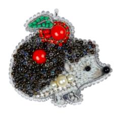 BP-325 Beadwork kit for creating broоch Crystal Art "Hedgehog"