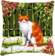 PN-0184400 Cross stitch kit (pillow) Vervaco "Сat between flowers"