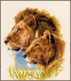 PN-0143773 Counted crossstitch kit Vervaco "Lion couple"