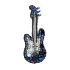 BP-313 Beadwork kit for creating broоch Crystal Art "Guitar"