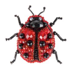BP-318 Beadwork kit for creating broоch Crystal Art "Ladybug"