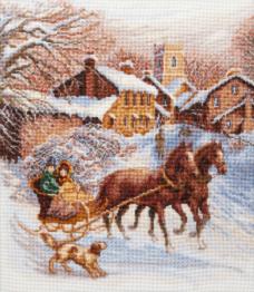 M-464 Counted cross stitch kit "Morning visit"