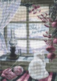 М-482 Counted cross stitch kit "Cat at the window"