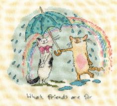 XAJ8 Counted cross stitch kit "What friends are for" Bothy Threads