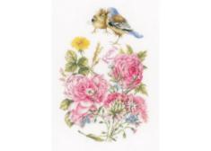 PN-0154655 Counted cross stitch kit LanArte "Rose with birds"
