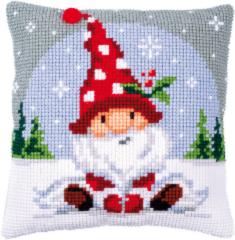 PN-0188665 Cross stitch kit (pillow) Vervaco "Christmas gnome in snow" 