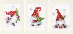 PN-0189708 Cross stitch kit (postcards) Vervaco "Christmas gnomes"