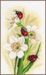 PN-0190657 Counted cross stitch kit LanArte "Ladybug parade"