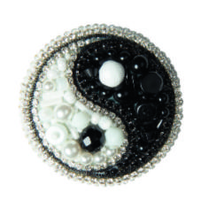 BP-338 Beadwork kit for creating broоch Crystal Art "Yin Yang"