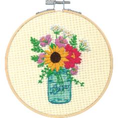 72-76294 Satin stitch kit DIMENSIONS "Flower jar"